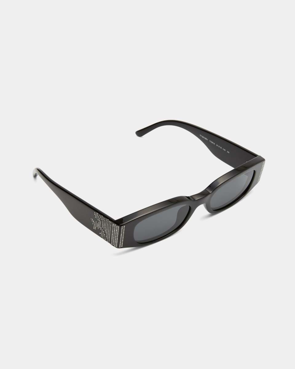 Crystal-Embellished Rectangle Acetate Sunglasses